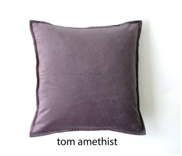 Coussin Tom en velours stonewashed Améthyste #Mlfabrics