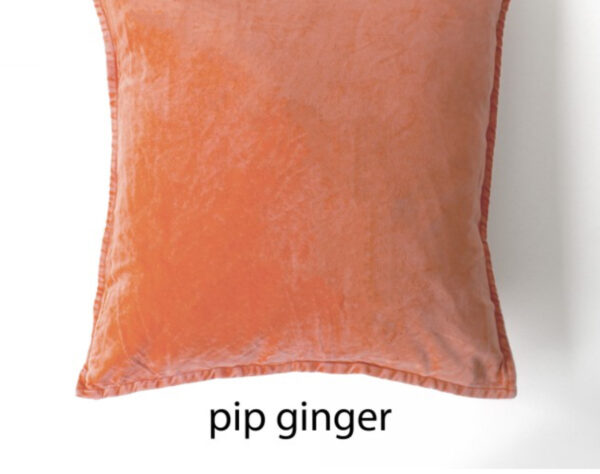 Coussin Pip en velours stonewashed Ginger