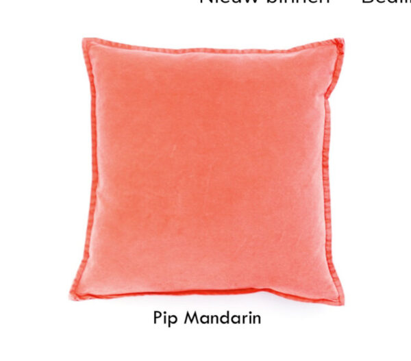 Coussin Pip en velours stonewashed Mandarin #MLFabrics