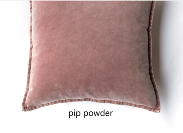 Coussin Pip en velours stonewashed Powder