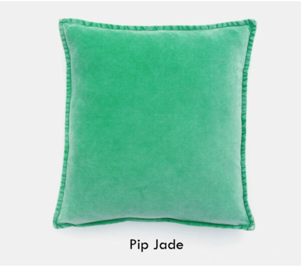 Coussin Pip en velours stonewashed Jade #MLFabrics