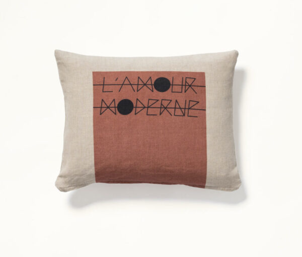 Coussin Amour moderne Teck