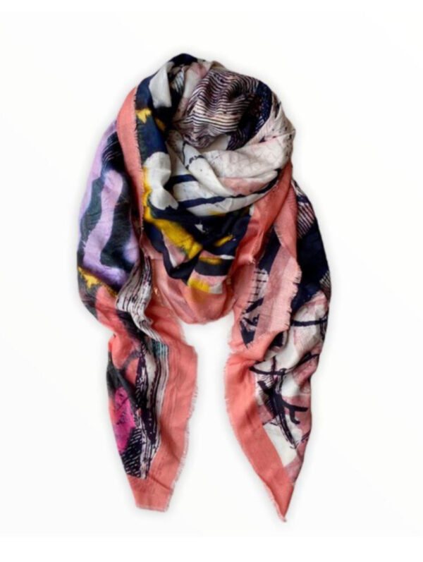 Foulard, étole en Soie Pink Samoura  #I.Gougenheim designs