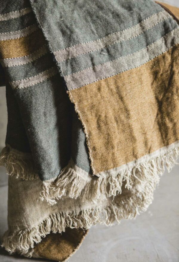 Plaid  lin laine  Alouette  #Libeco